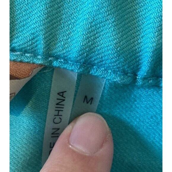 Soft Surroundings Elastic Waist Snap Leg Pants Size Medium Women’s Light Blue - Picture 4 of 9